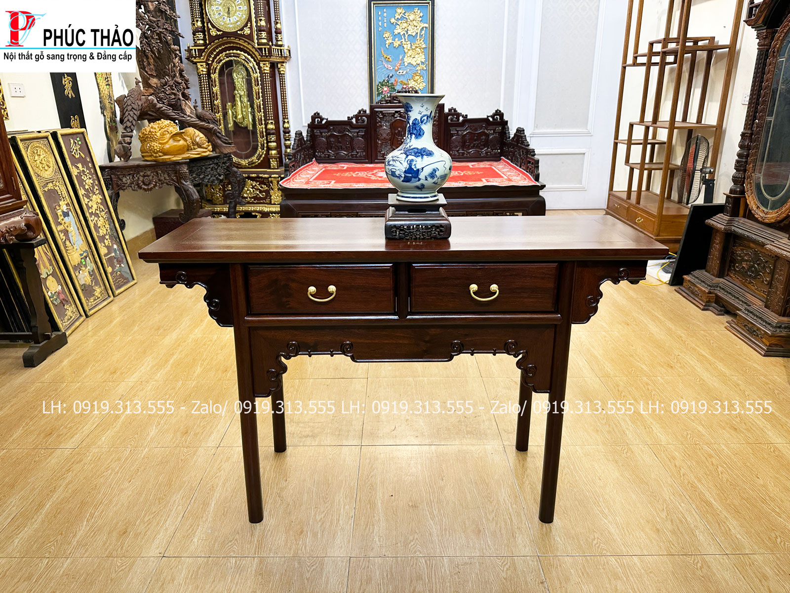 Thông tin kích thước bàn bày đồ gỗ lối tàu