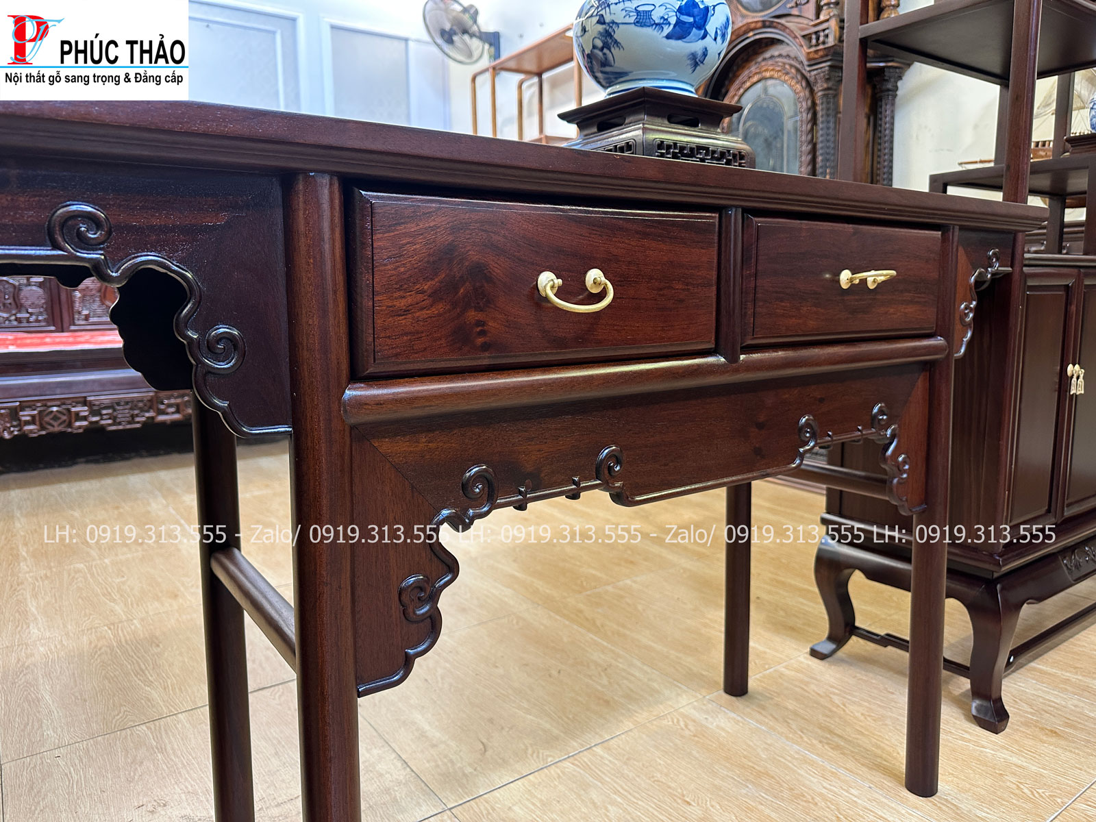 Thông tin kích thước bàn bày đồ gỗ lối tàu