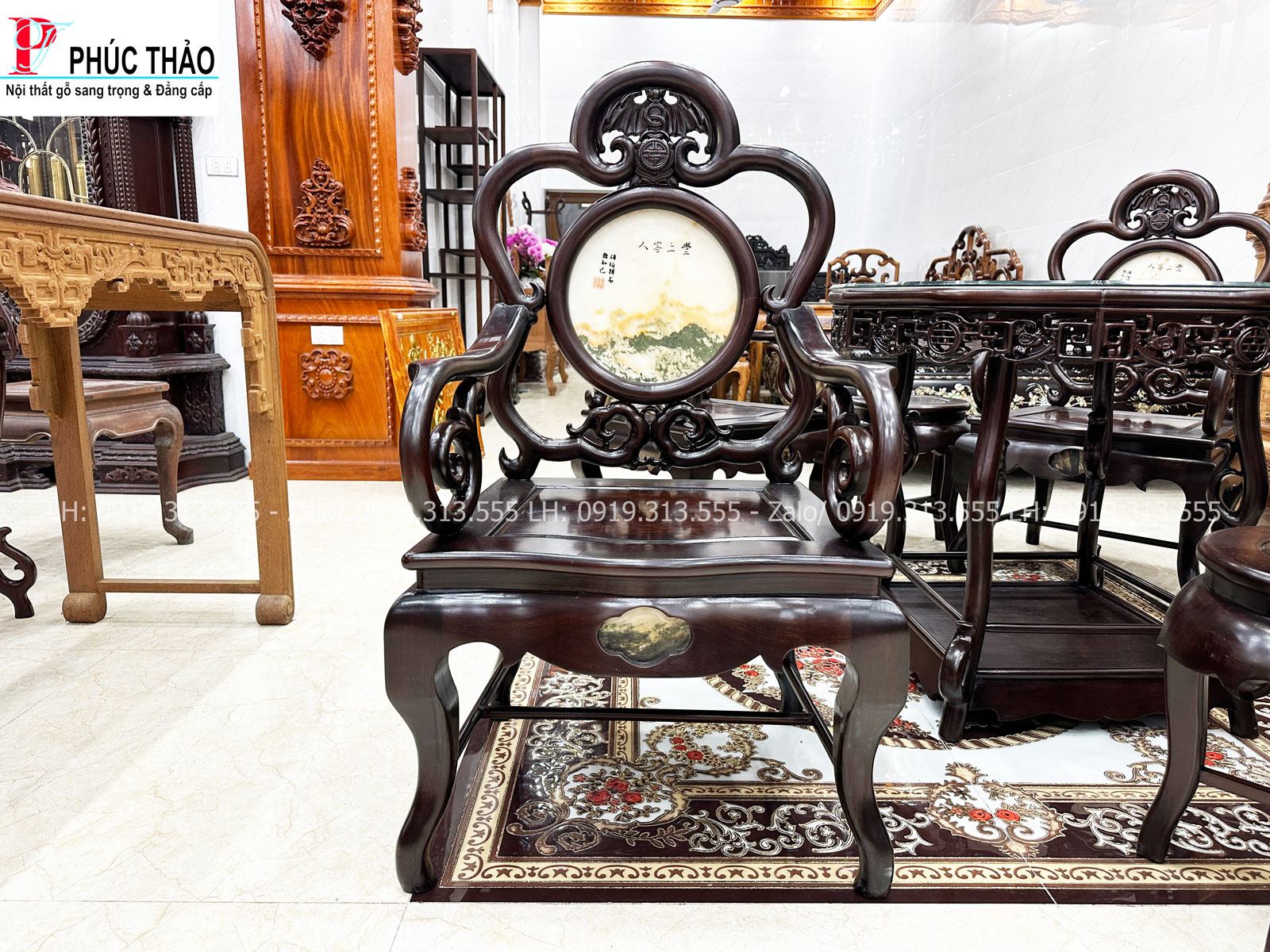 Thông tin kích thước bàn ghế guột dơi gỗ gụ
