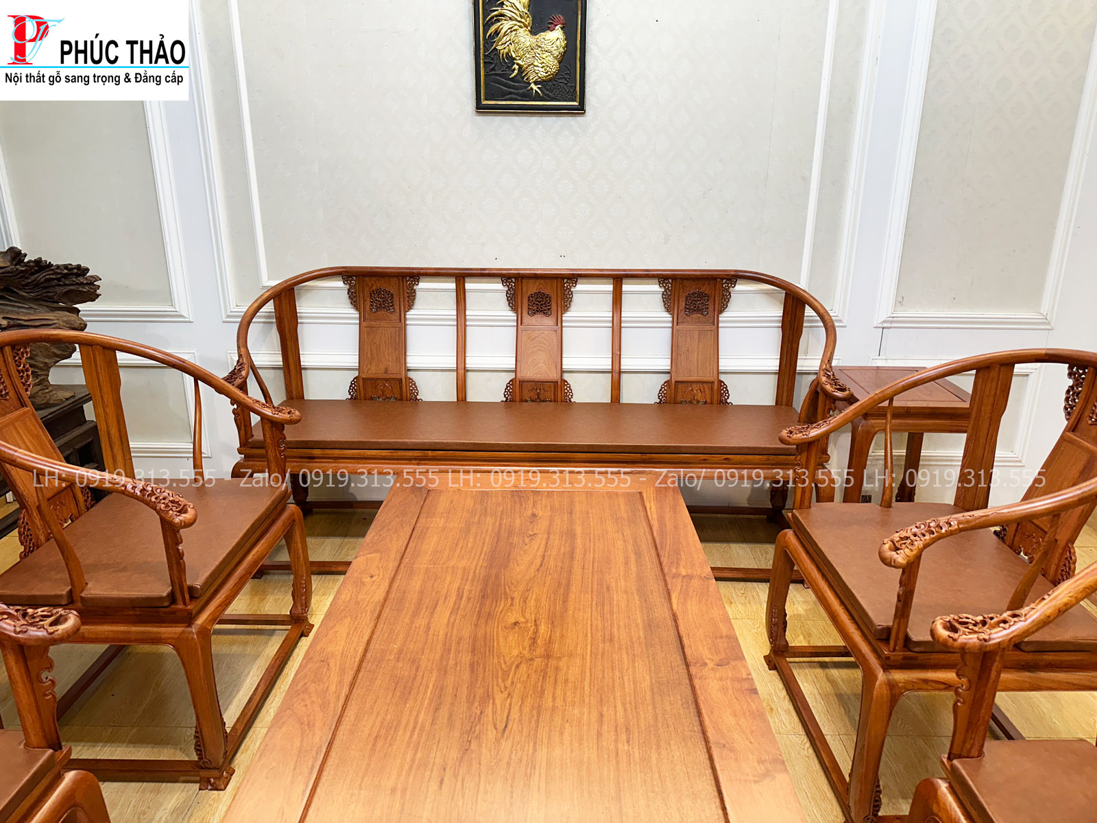 Thông tin kích thước bàn ghế minh đế gỗ hương