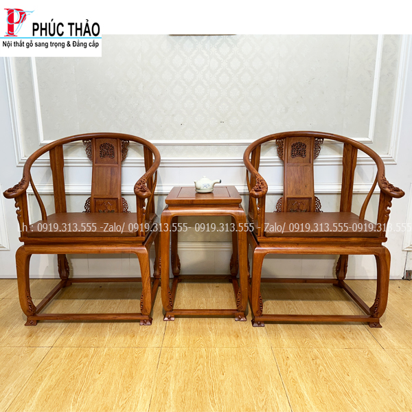 Bộ Ghế Minh Đế Gỗ Hương 3 Món 