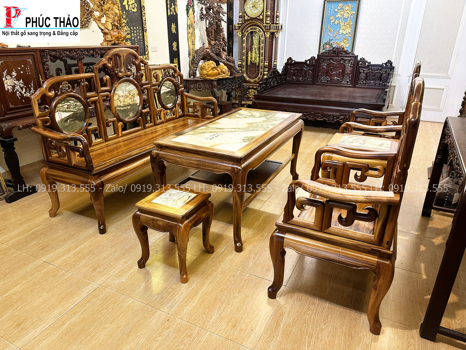 Bàn ghế móc mỏ - gỗ gụ ta quý hiếm tôn lên đẳng cấp