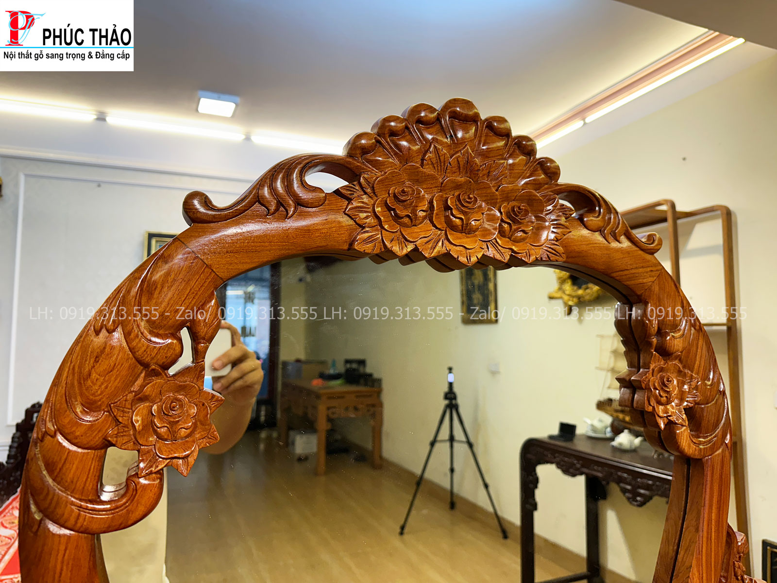 Thông tin kích thước bàn trang điểm chạm hoa hồng