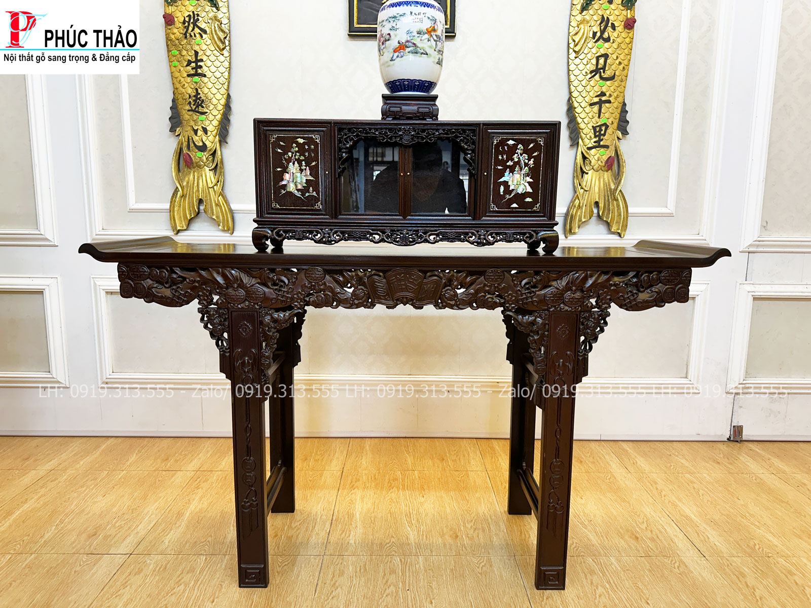 bàn trung đường chạm dơi thọ