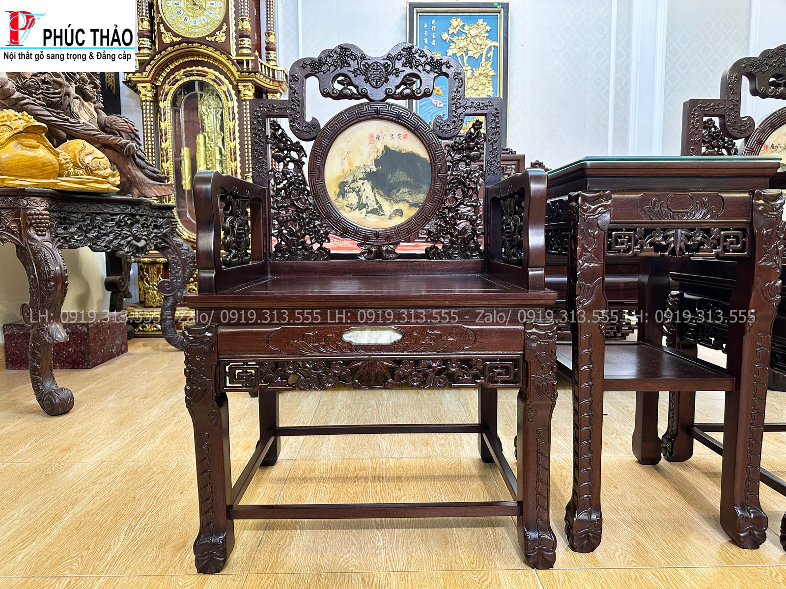Thông tin kích thước bộ bàn trà ghế vách chạm dắt