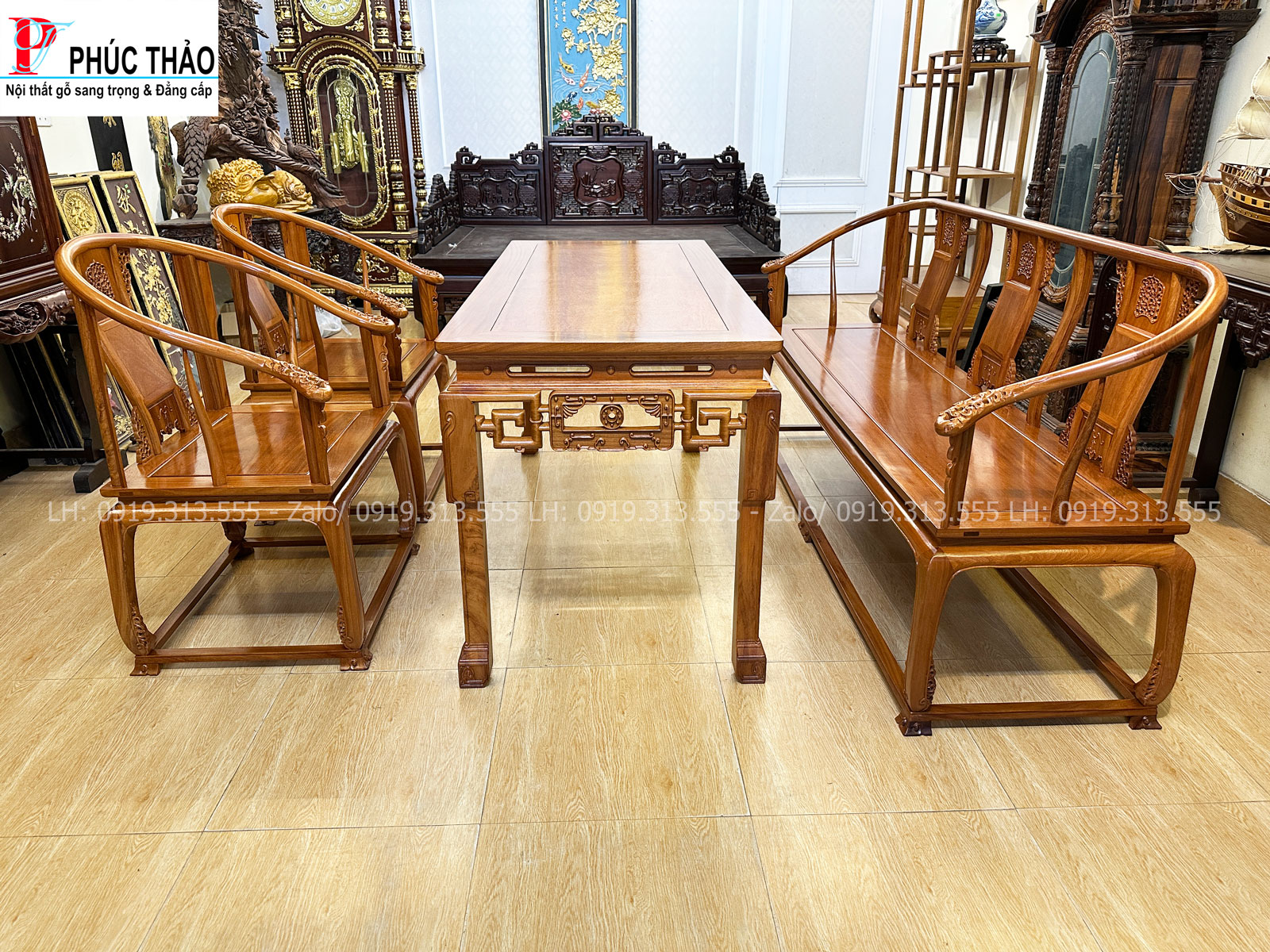 bộ bàn trà ghế minh đế