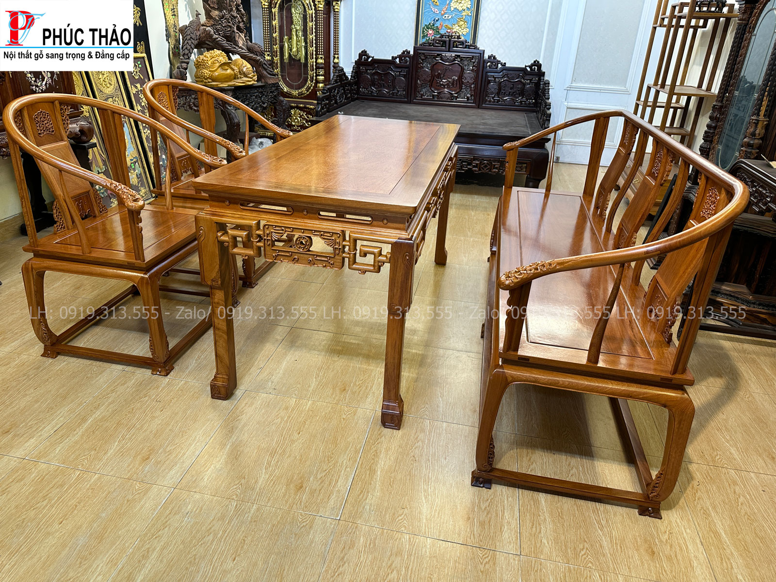 Công năng và giá trị phong thủy của bộ bàn trà ghế minh gỗ gõ
