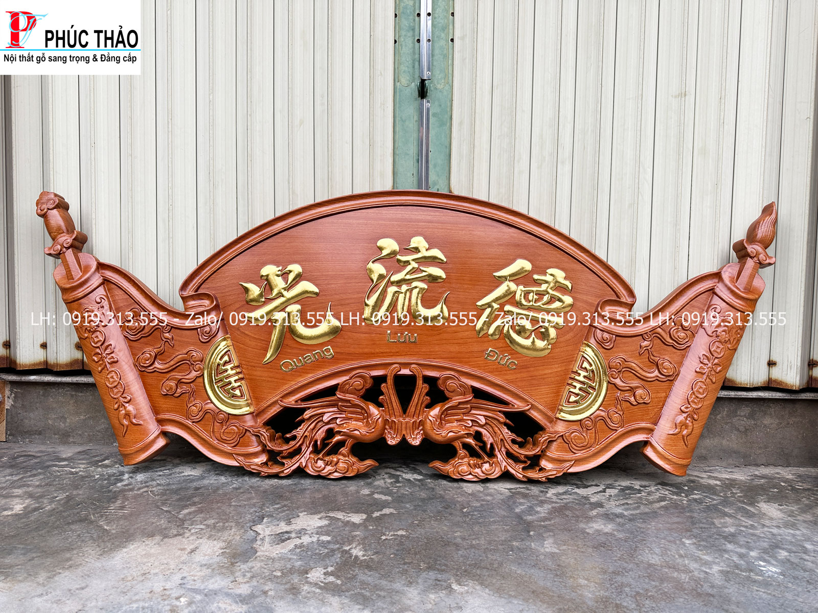 Thông tin kích thước cuốn thư đại tự gỗ gõ