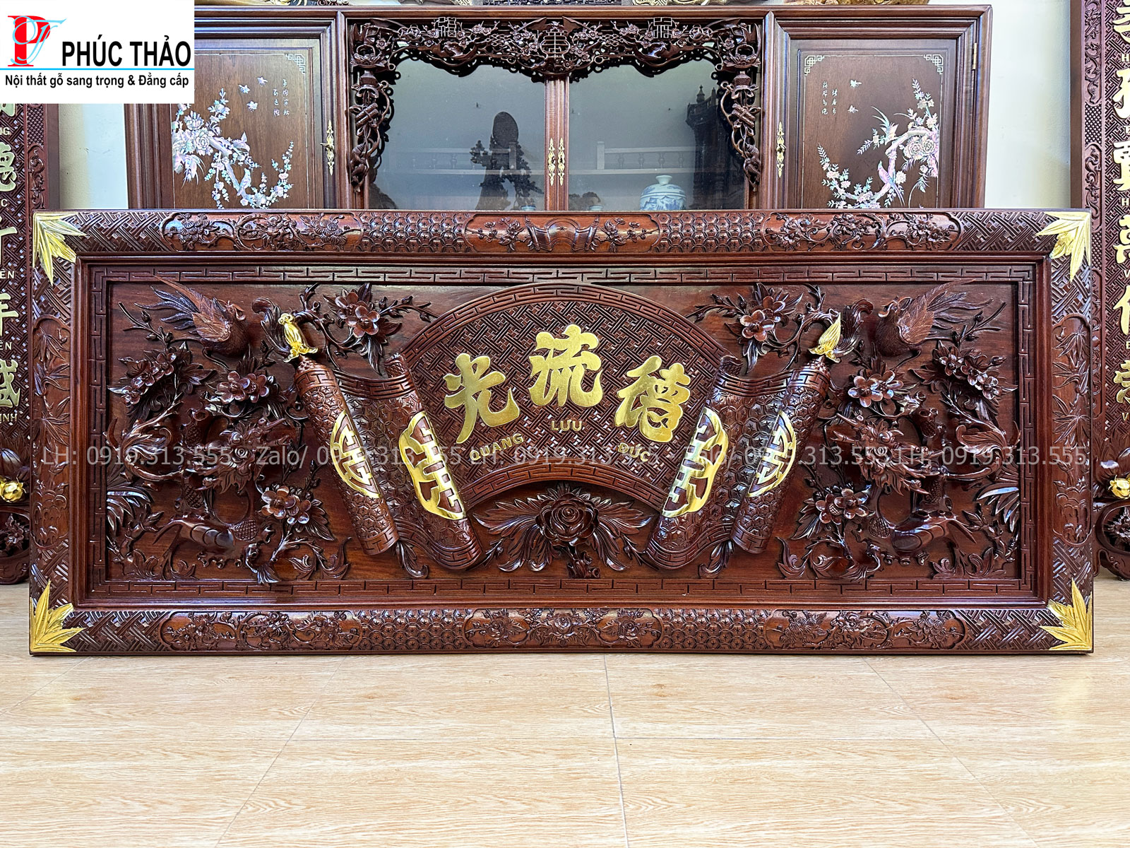 Thông tin kích thước câu đối đại tự gỗ gụ