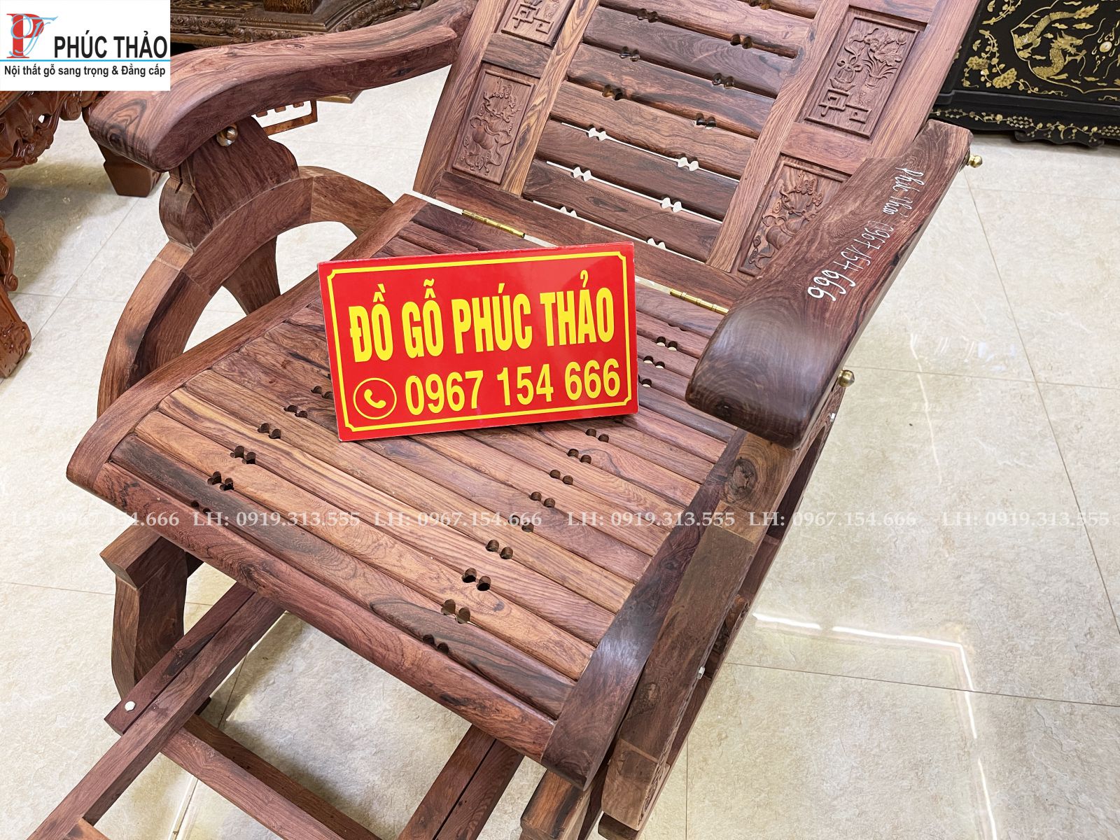 Cơ sở bán ghế lười gỗ cẩm lai chất lượng 