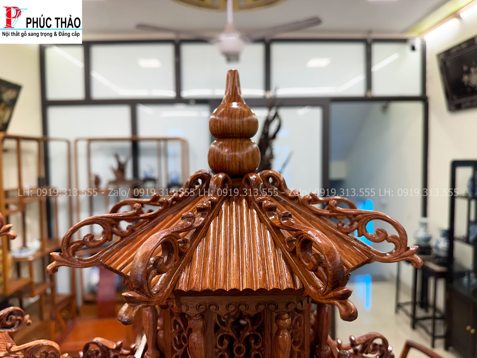 Đèn tháp 2 tầng gỗ hương – Thiết kế độc đáo ,giàu ý nghĩa