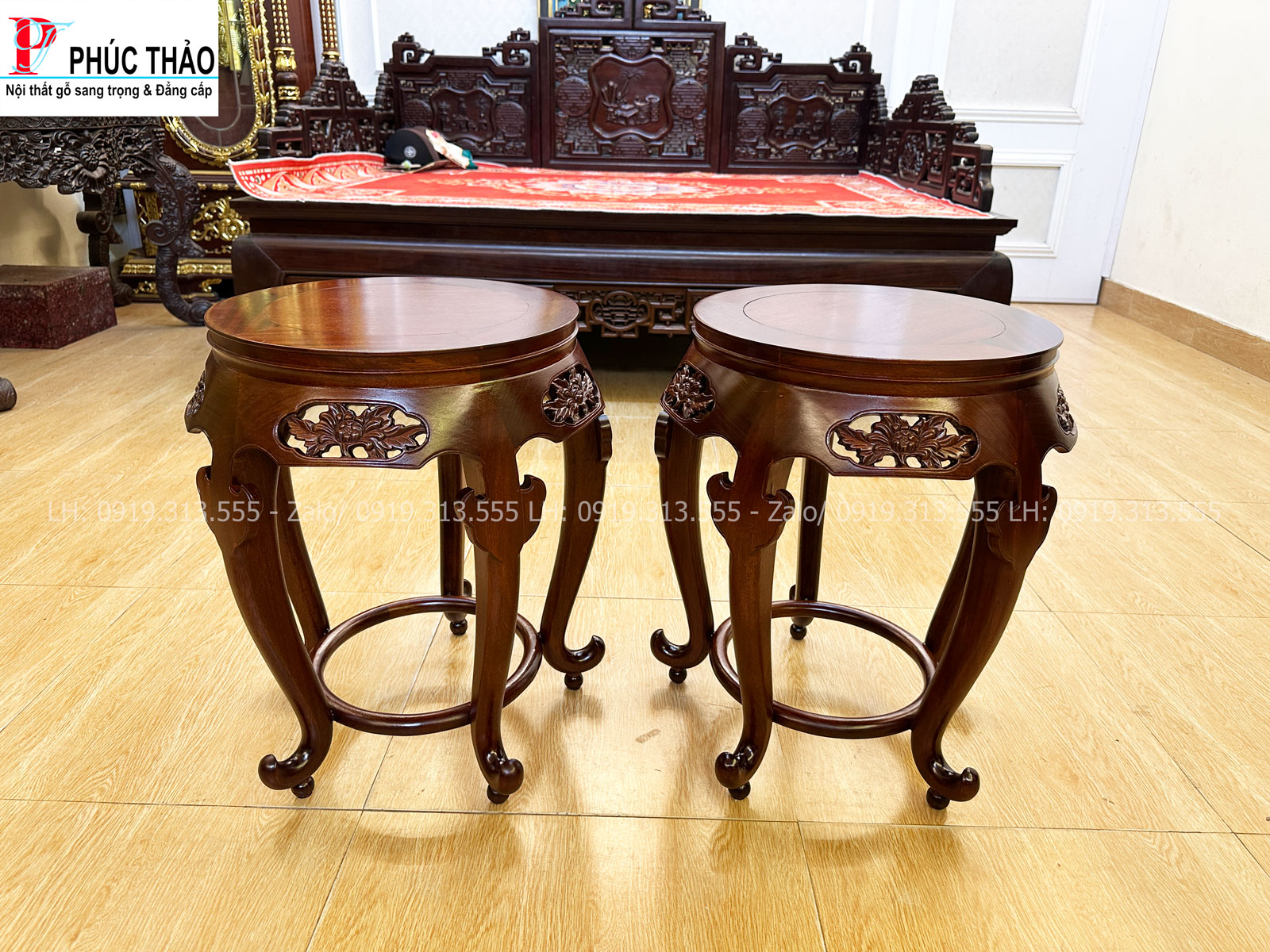 Thông tin kích thước đôn bày đồ chân cong