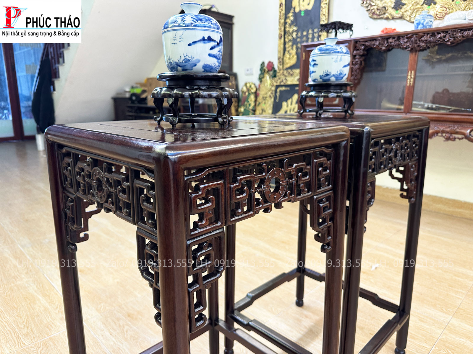 Kiểu dáng và hoạ tiết của đôn bày đồ chạm đồng tiền Kiểu dáng và hoạ tiết của đôn bày đồ chạm đồng tiền