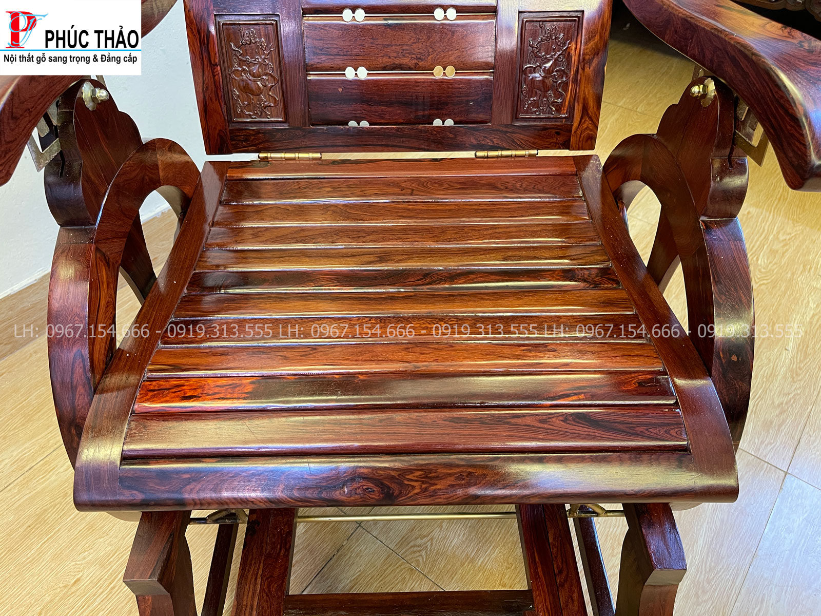 Hình ảnh chi tiết ghế lười gỗ cẩm lai