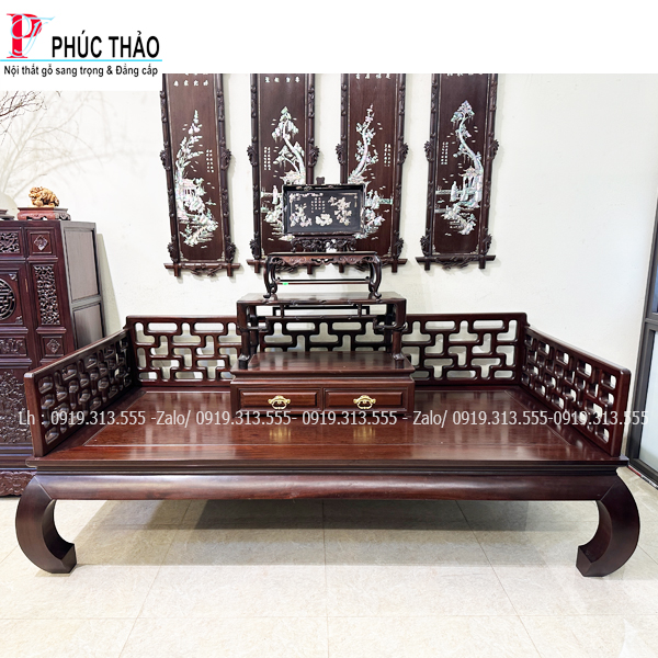 Giường Chạm Triện La Hán