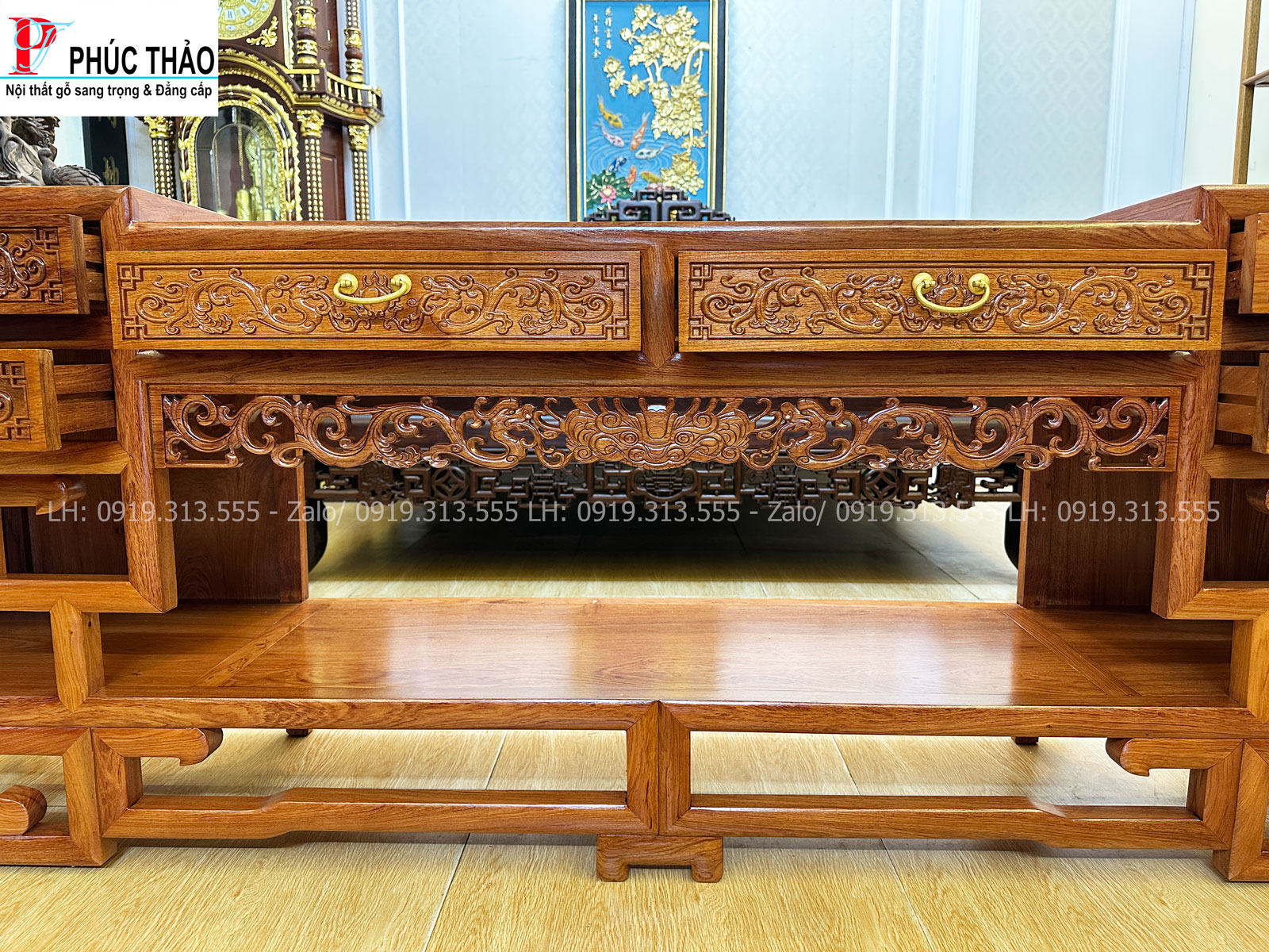 Kệ tivi móc mỏ gỗ hương thiết kế đa năng ,tiện ích