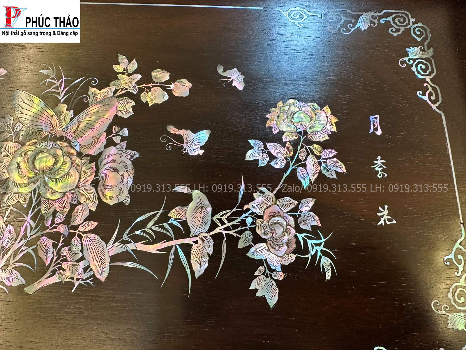 Khay trà gỗ trắc cẩn ốc – Tinh hoa thủ công mỹ nghệ
