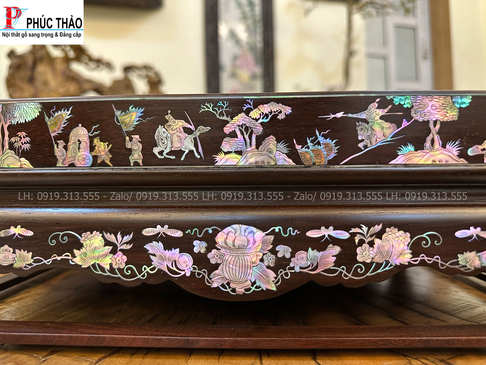 Thông tin kích thước khay trà cẩn ốc