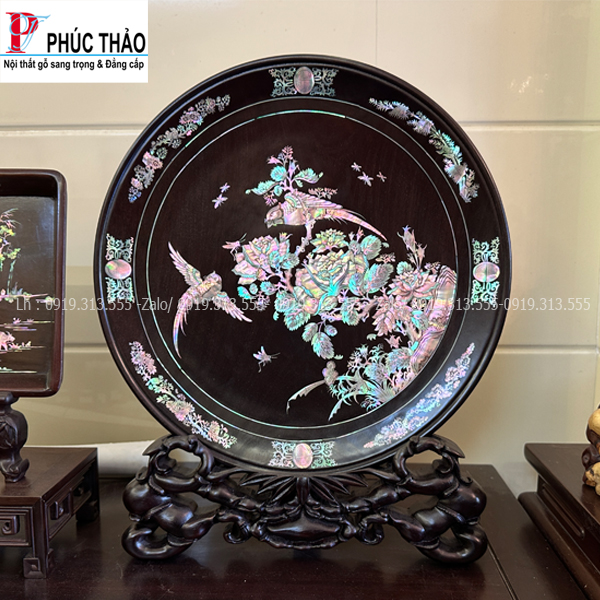 Tranh Đĩa Khảm Chim Trĩ