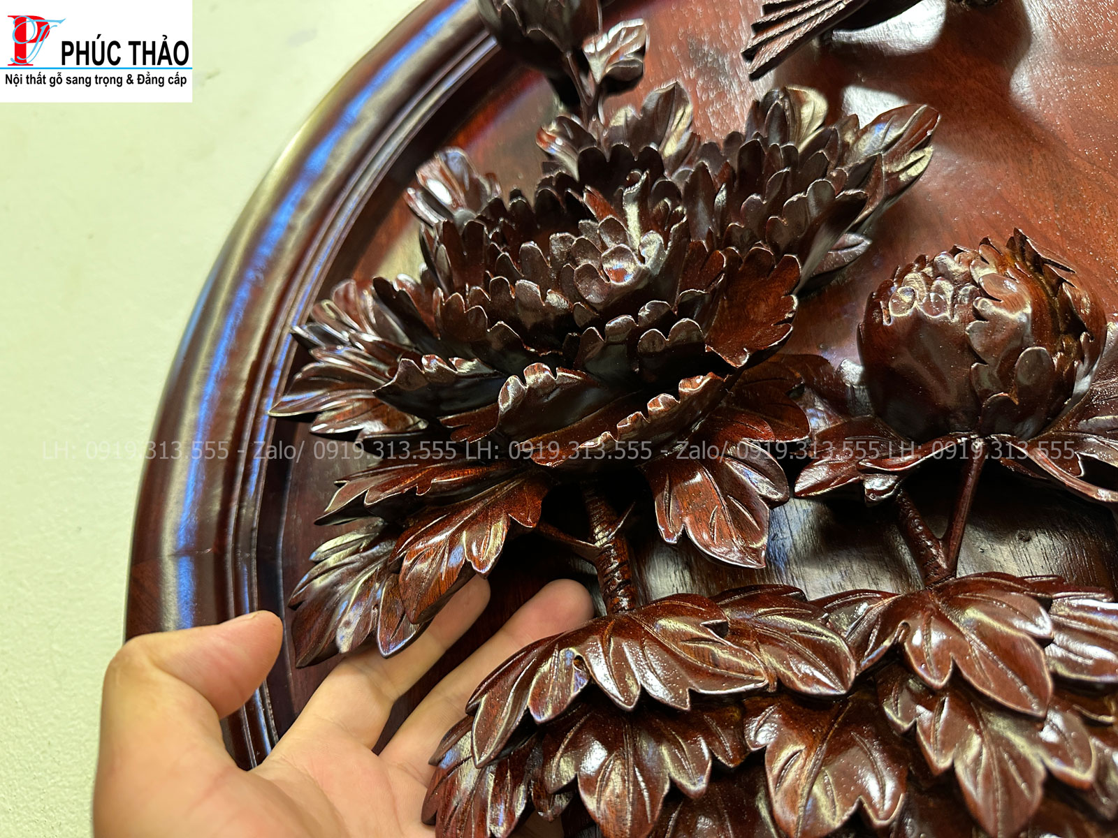 Ý nghĩa ,ứng dụng tranh gỗ tròn hoa phù dung trong không gian nội thất