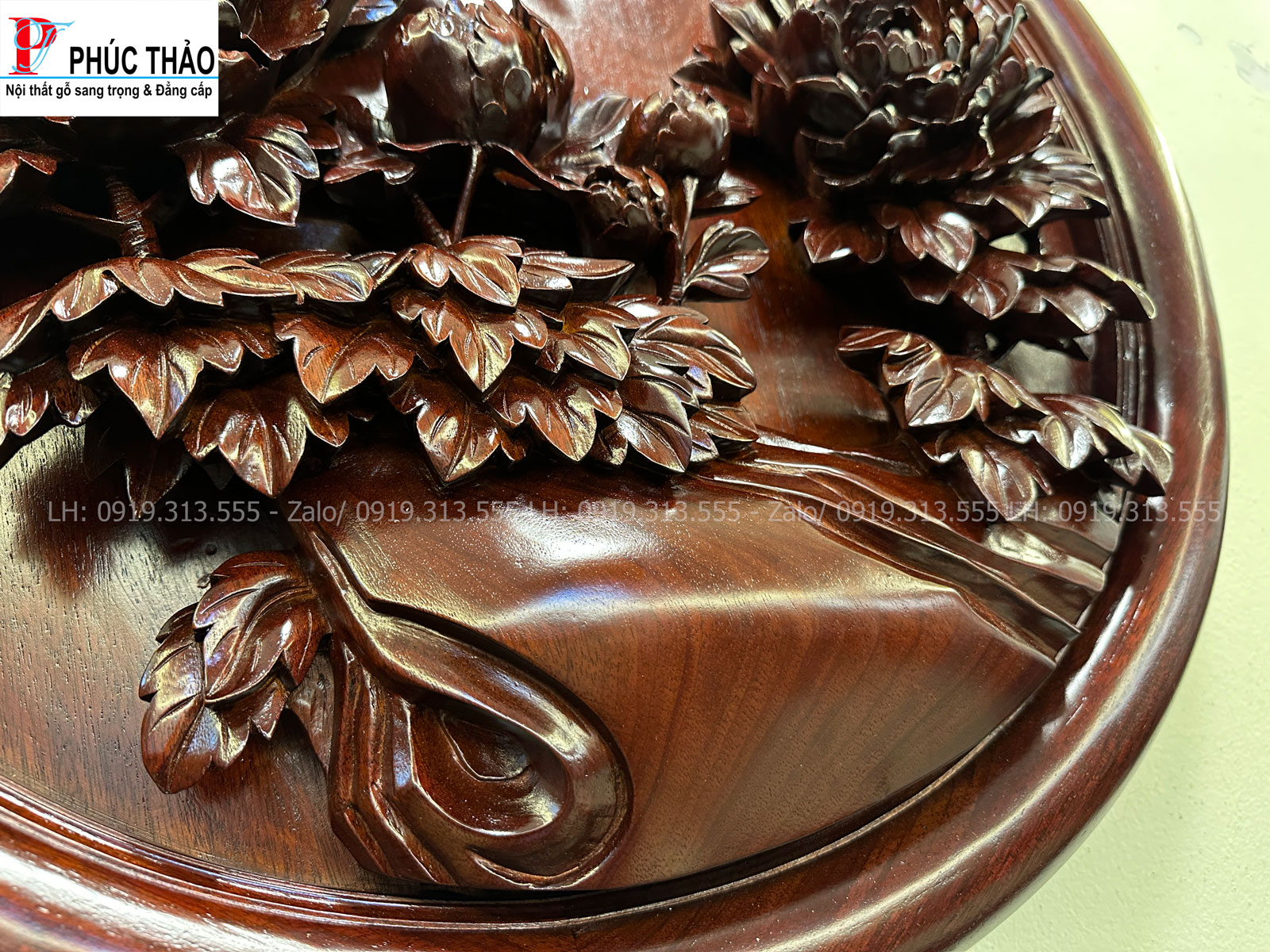 Ý nghĩa ,ứng dụng tranh gỗ tròn hoa phù dung trong không gian nội thất