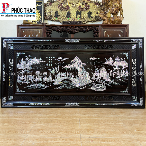 Tranh Gỗ Cẩn Ốc Vinh Quy Bái Tổ
