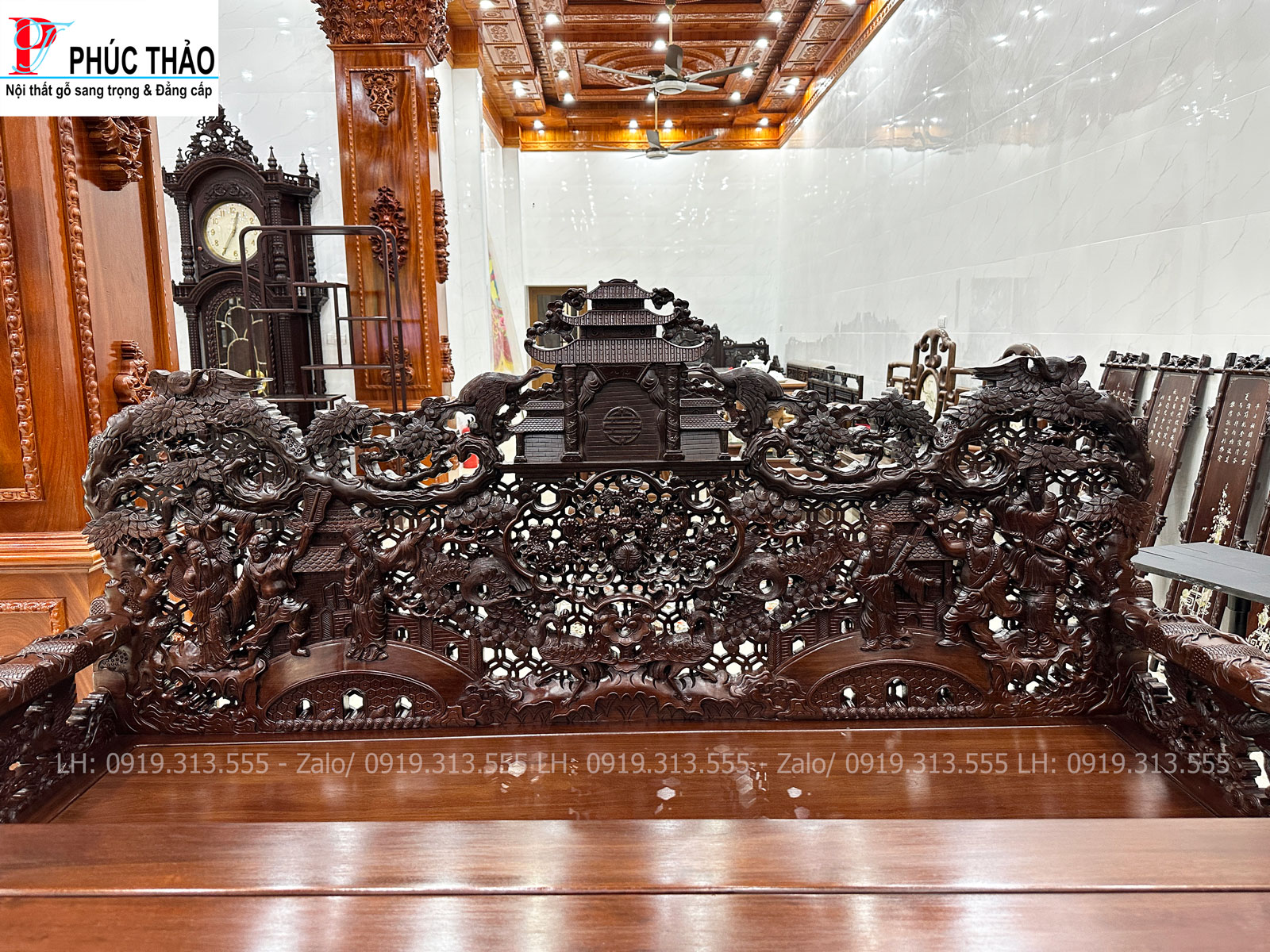 Thông tin kích thước tràng kỷ đục bát tiên