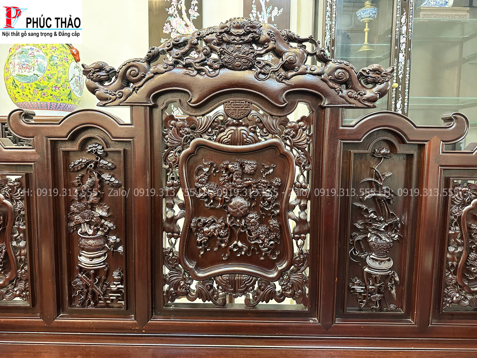 Thông tin kích thước bàn ghế ngũ lân chân voi Thông tin kích thước bàn ghế ngũ lân chân voi