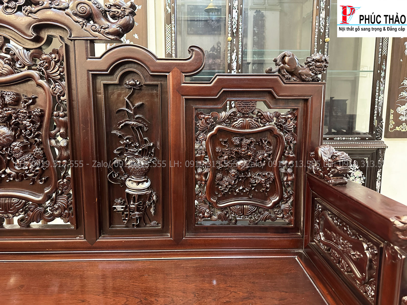 Thông tin kích thước bàn ghế ngũ lân chân voi Thông tin kích thước bàn ghế ngũ lân chân voi