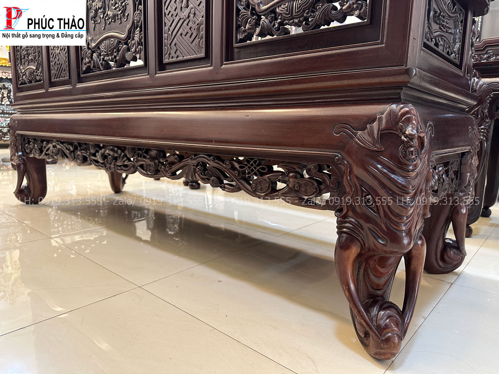 Bộ trường kỷ ngũ lân chân voi – nơi kết nối và thể hiện vị thế gia chủ