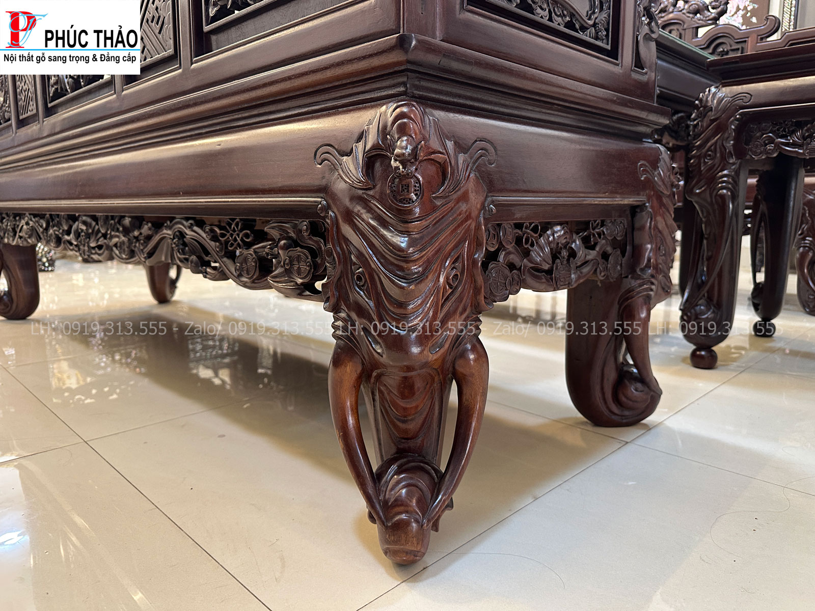 Bộ trường kỷ ngũ lân chân voi – nơi kết nối và thể hiện vị thế gia chủ