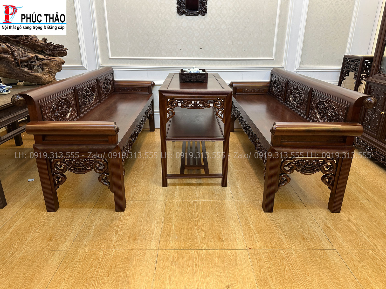 Thông tin kích thước trường chỉ mây gỗ gụ