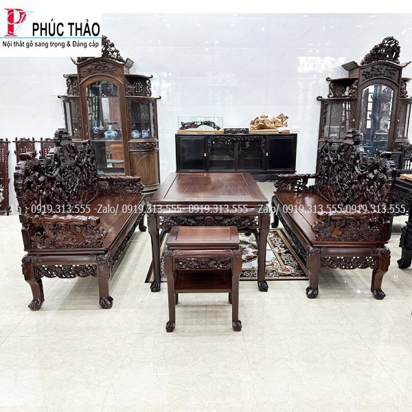 Trường Kỷ Chạm Bát Tiên Gỗ Gụ
