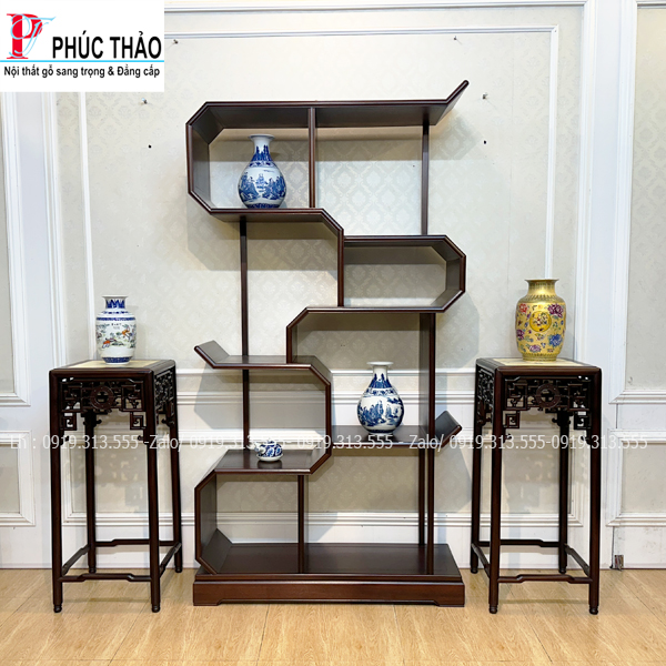 Tủ Bày Đồ Gỗ Phong Cách Á Đông