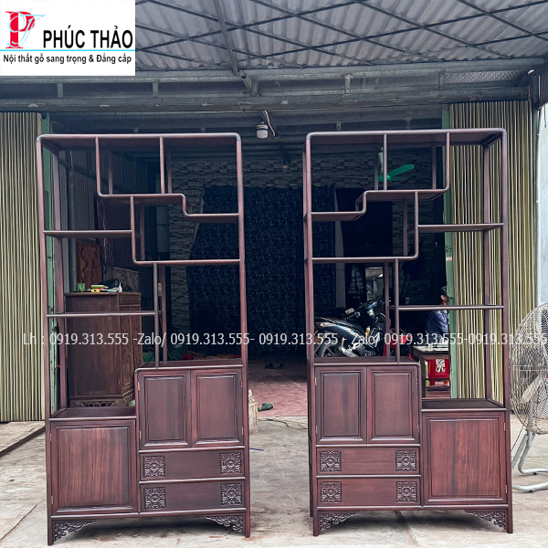 Tủ Bày Đồ Gỗ Gụ TBĐ12
