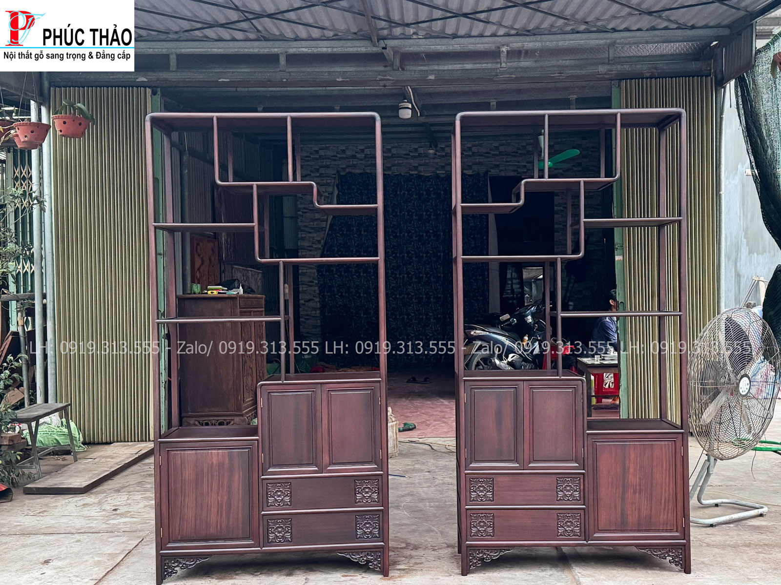 tủ bày đồ gỗ gụ TBĐ12