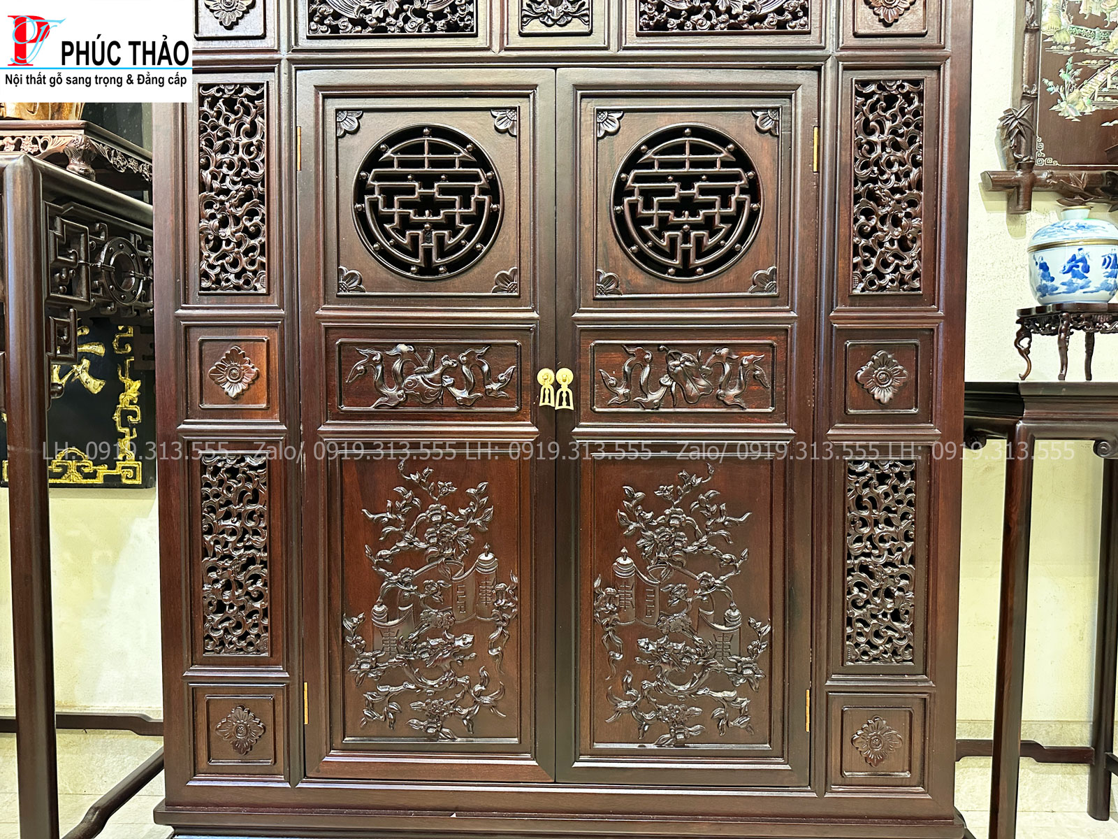 Thông tin kích thước tủ Huế gỗ gụ Thông tin kích thước tủ Huế gỗ gụ