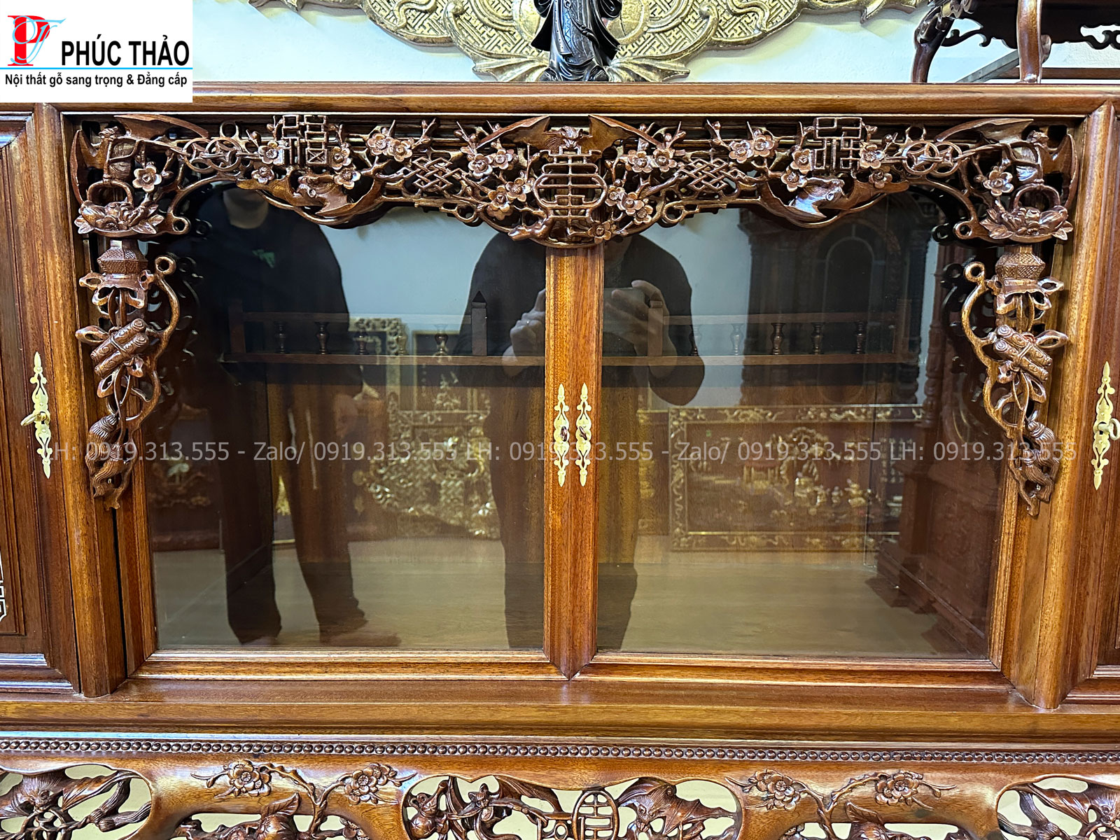 Thông tin  kích thước tủ chè gỗ gụ