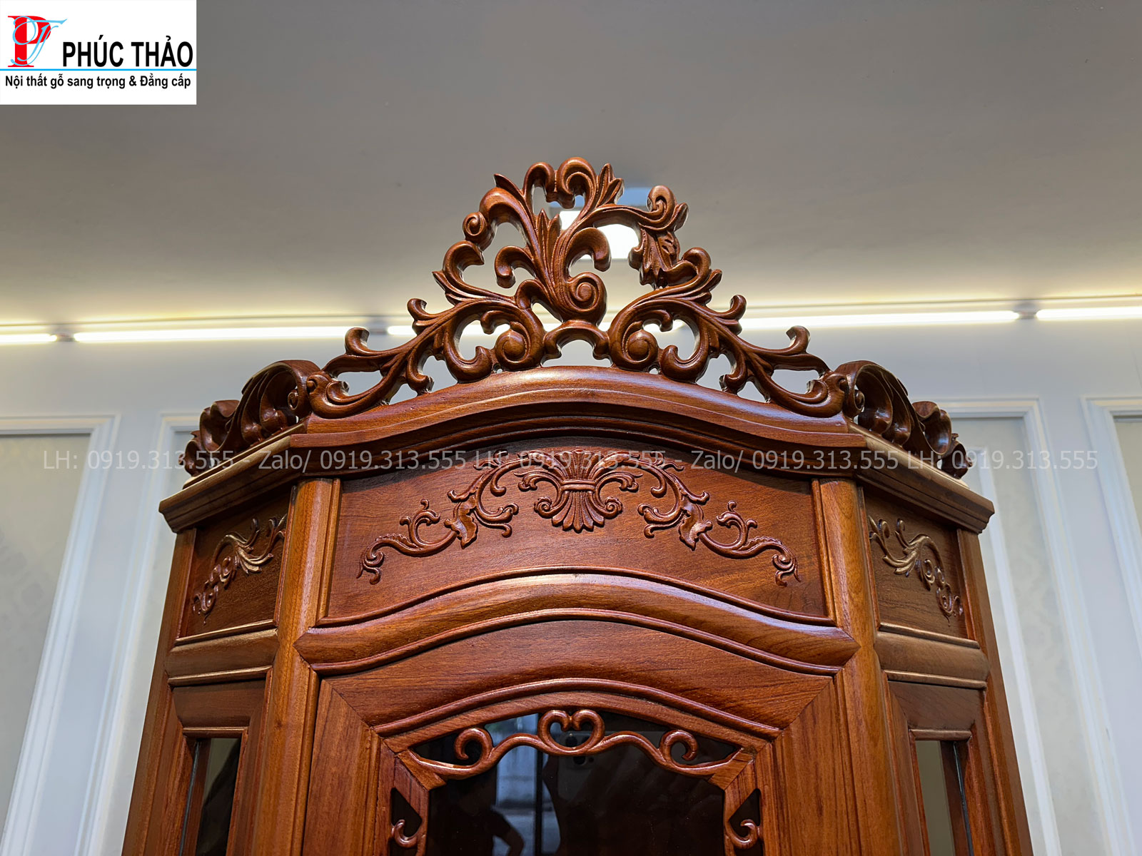 Thông tin kích thước tủ góc gỗ hương