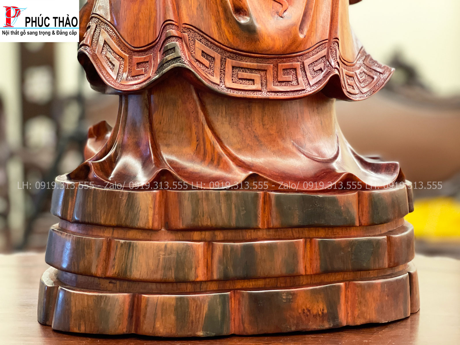 Tượng Khổng Minh – Gia Cát Lượng gỗ trắc cao cấp